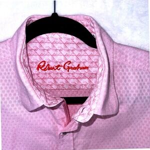 Robert Graham Mens Pink Geometric Classic Fit Long Sleeve Button Down Shirt M